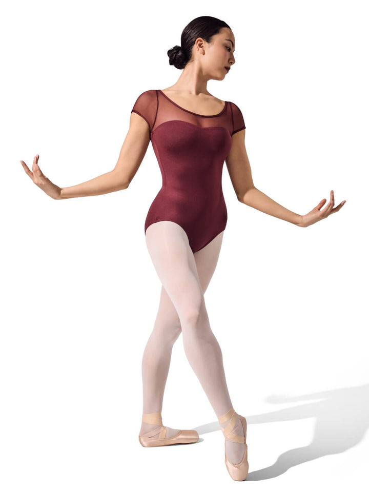 Studio Collection Mesh Yoke SS Leotard