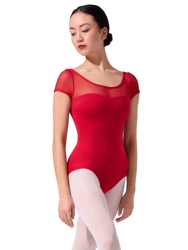 Studio Collection Mesh Yoke SS Leotard