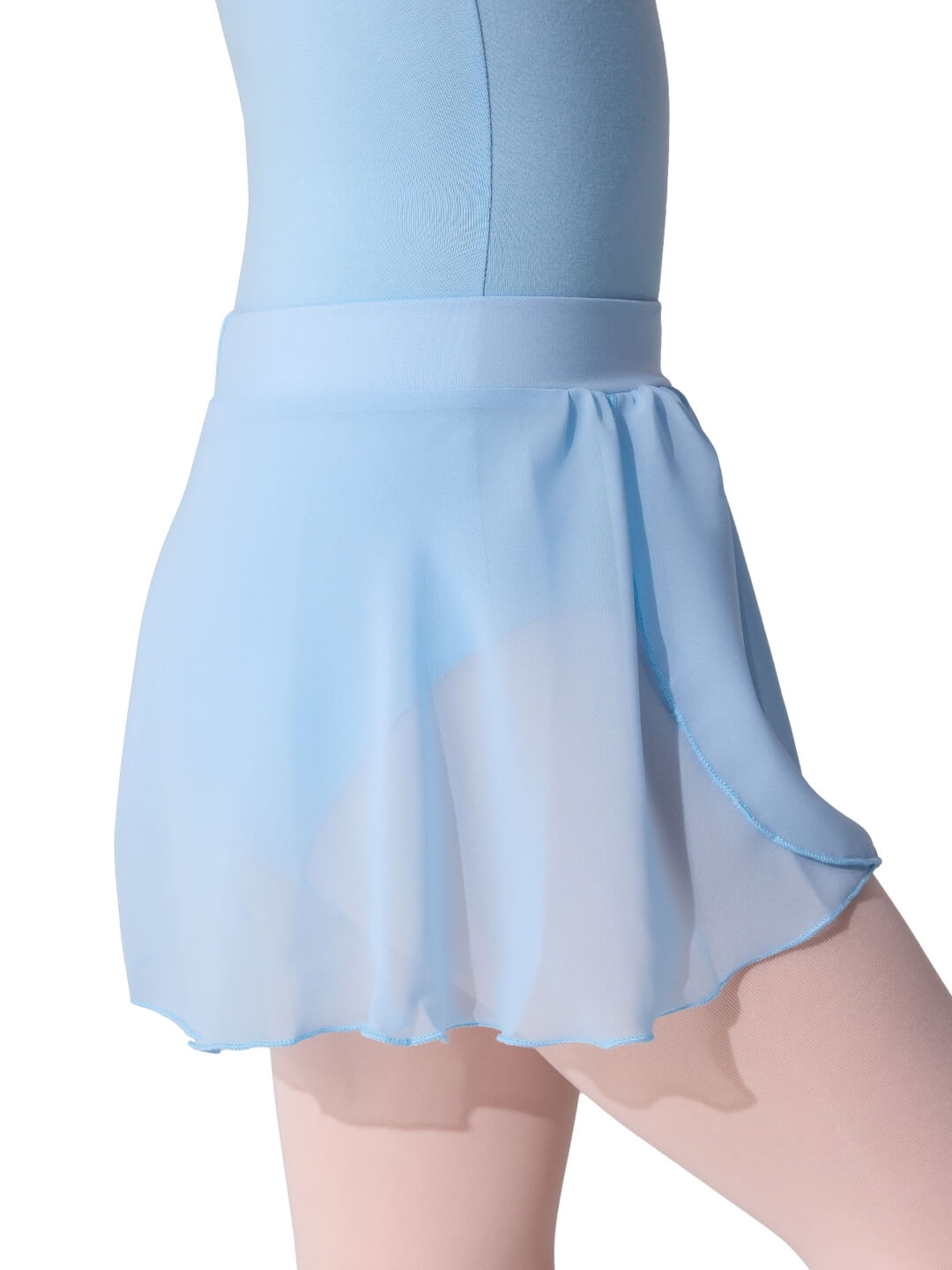 Light blue dress with a skirt on a white background