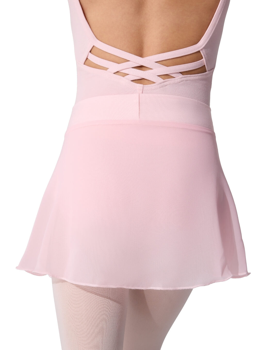 Pink dress with cut-out back design on a white background