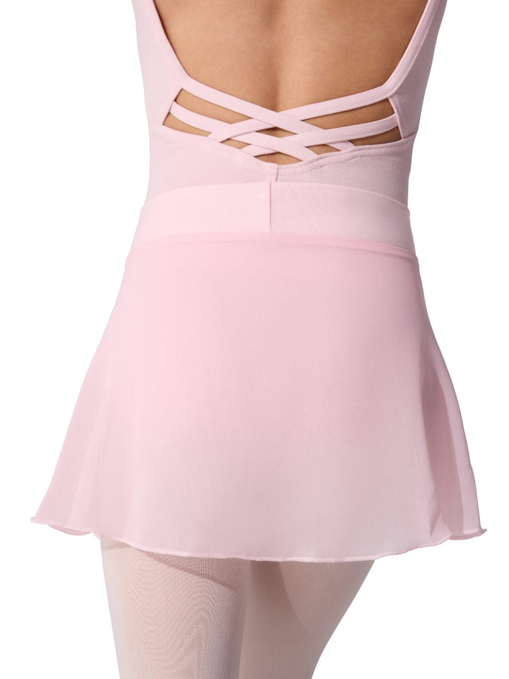 Pink dress with cut-out back design on a white background
