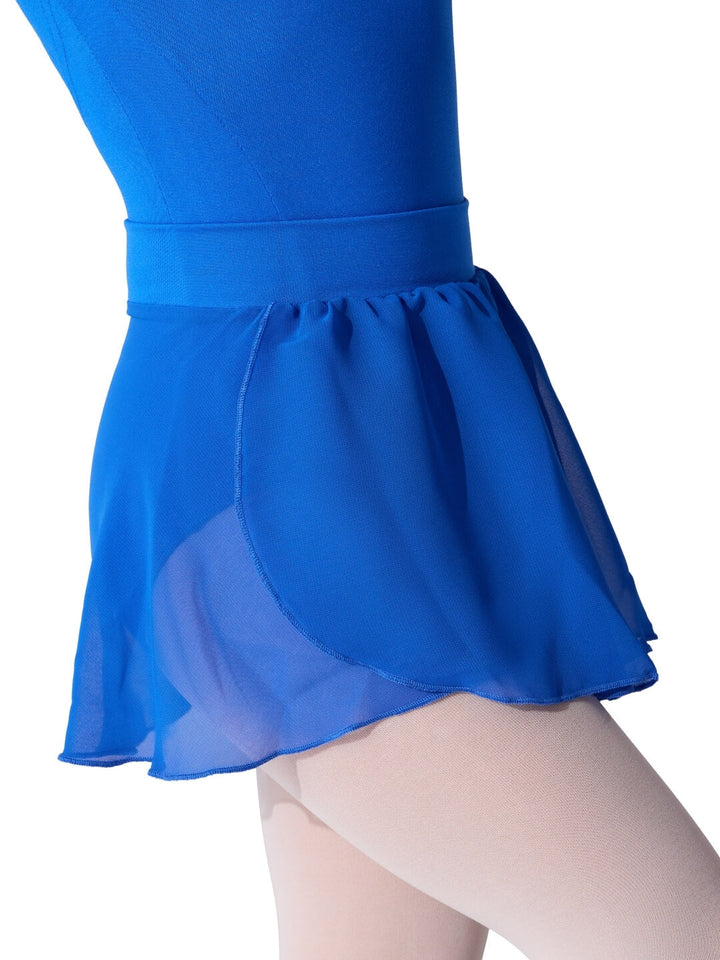 Blue leotard with a skirt on a white background