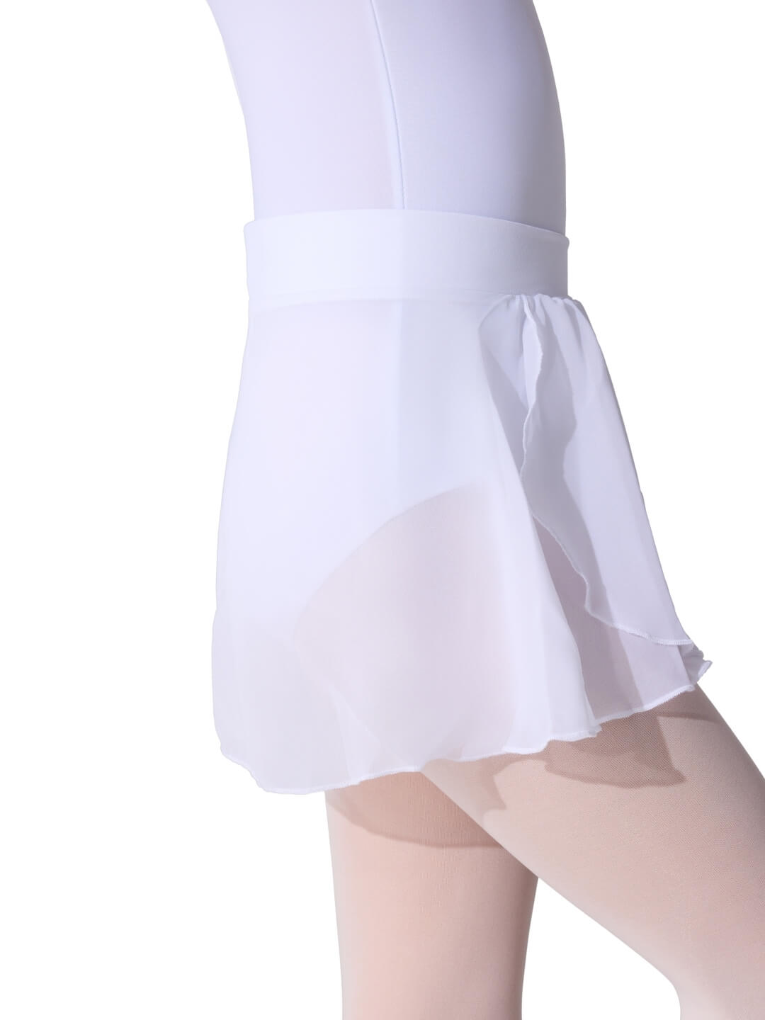 White dress with sheer overlay on a white background