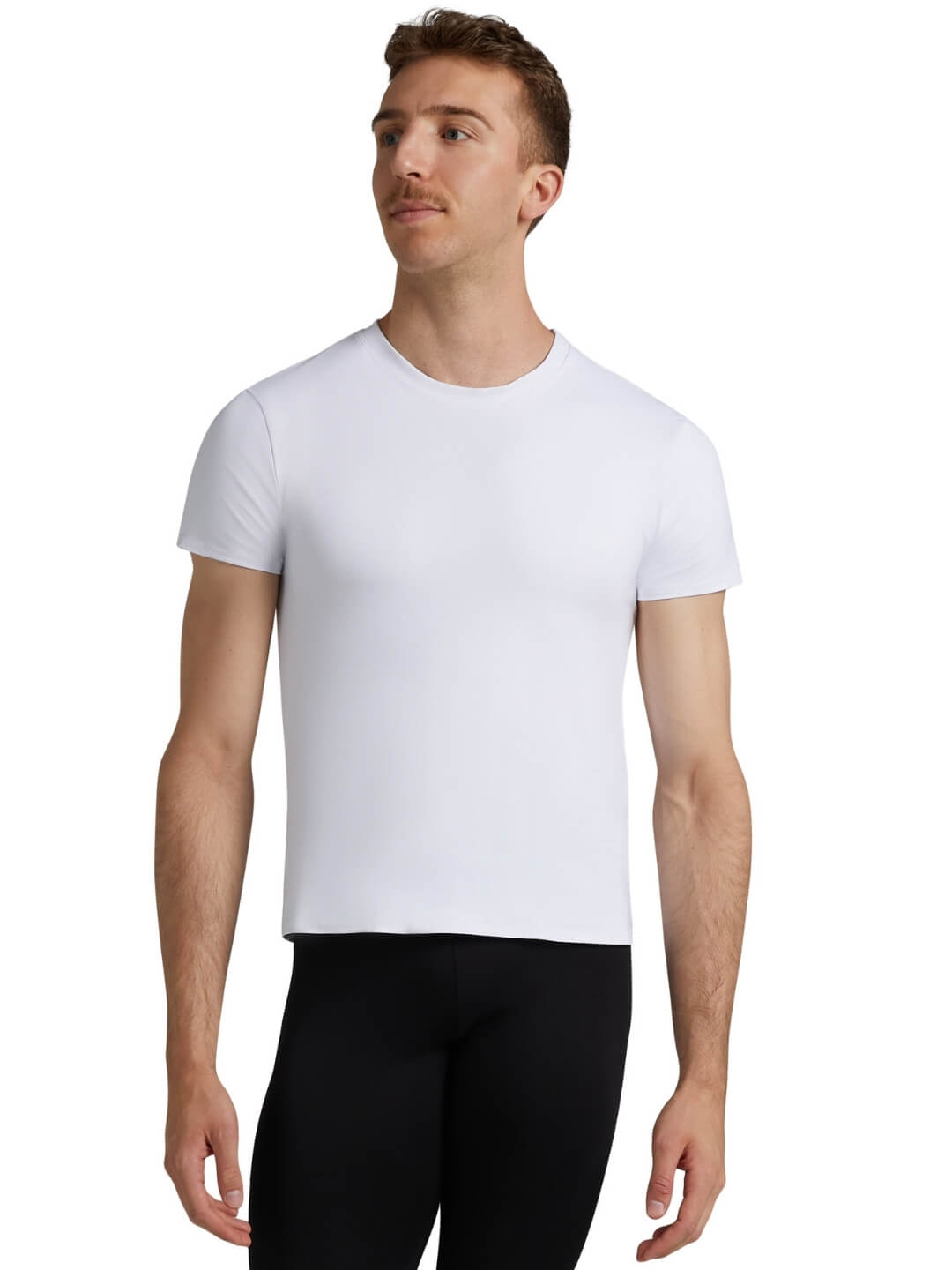 Capezio Studio Collection Crew Neck Tee Mens White SE1061M