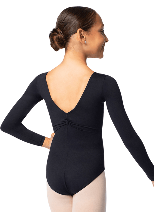 So Danca SL117/SL118 Long Sleeve Leotard with Pinched Front and Back Child Black