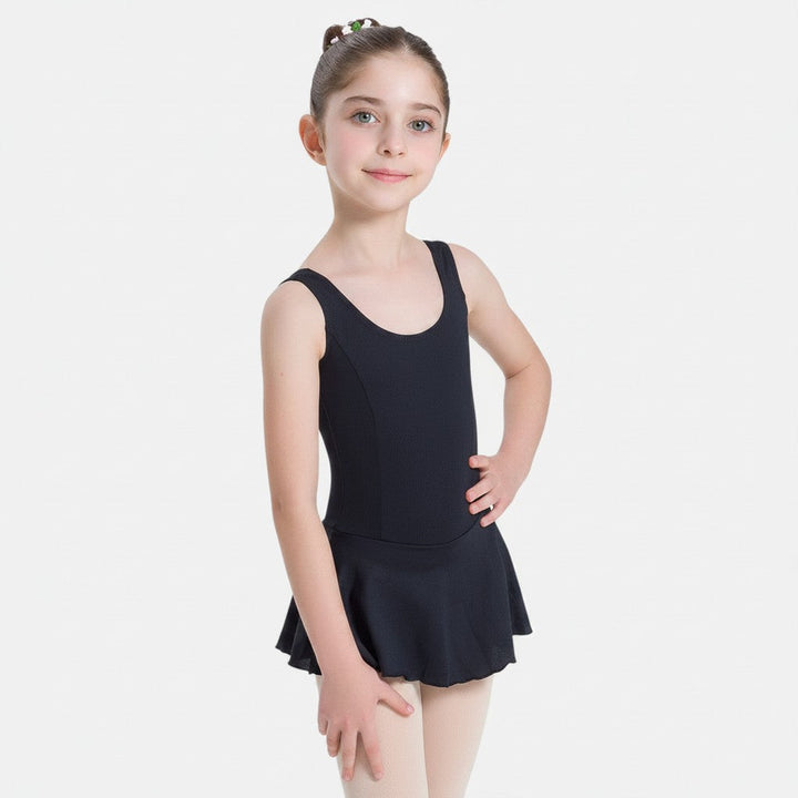 Keilia Child Tank Leotard Dress with Princess Seams - SL179 - Black