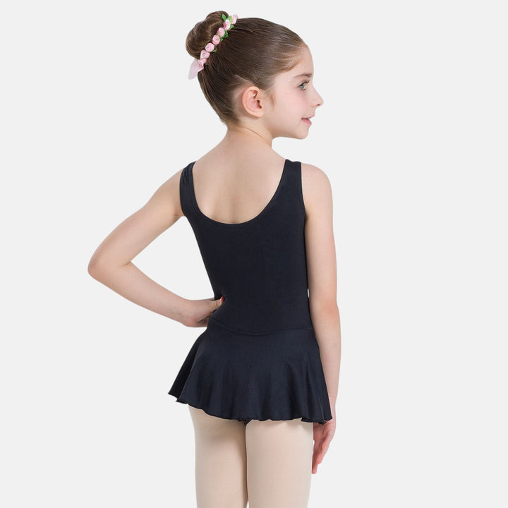 Keilia Child Tank Leotard Dress with Princess Seams - SL179 - Black