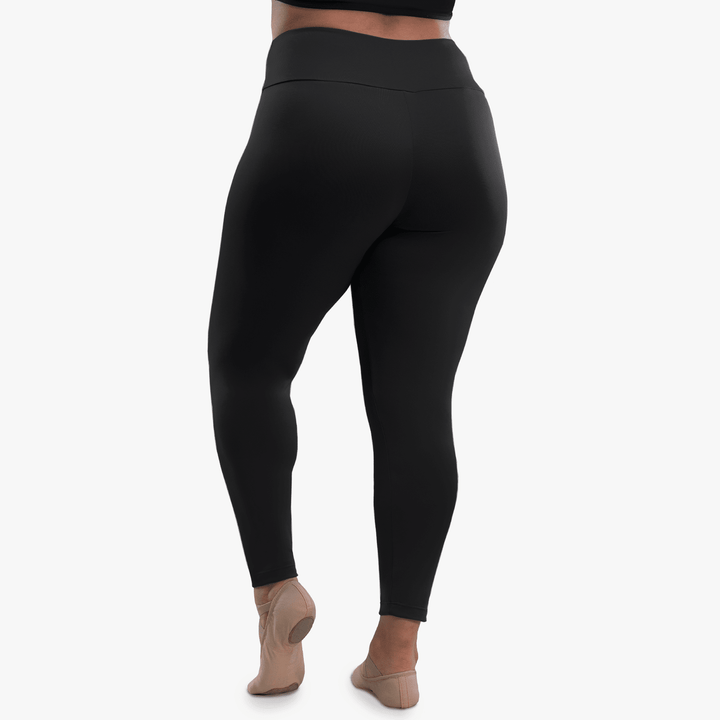 Black leggings worn by a person on a white background