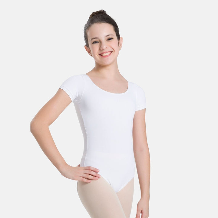 Maggie Child Short Sleeve Basic Leotard - SL26 - White