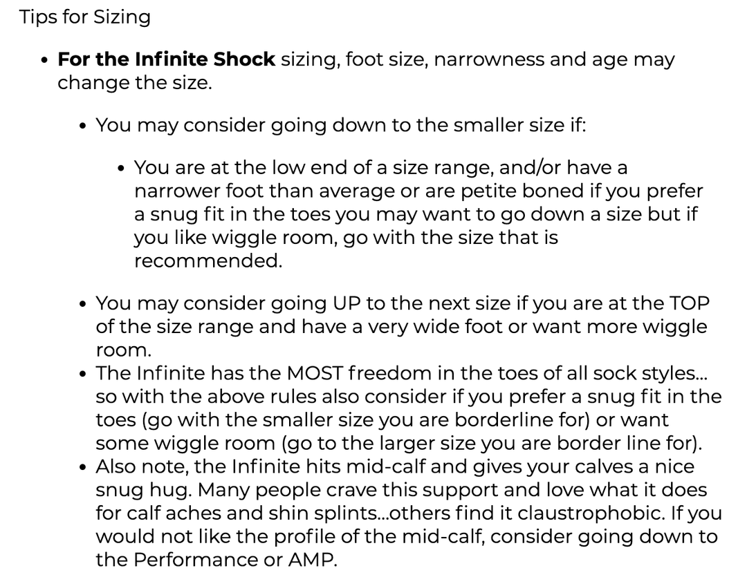 The Infinite Shock with Traction - Dance Sock Tips on Sizing