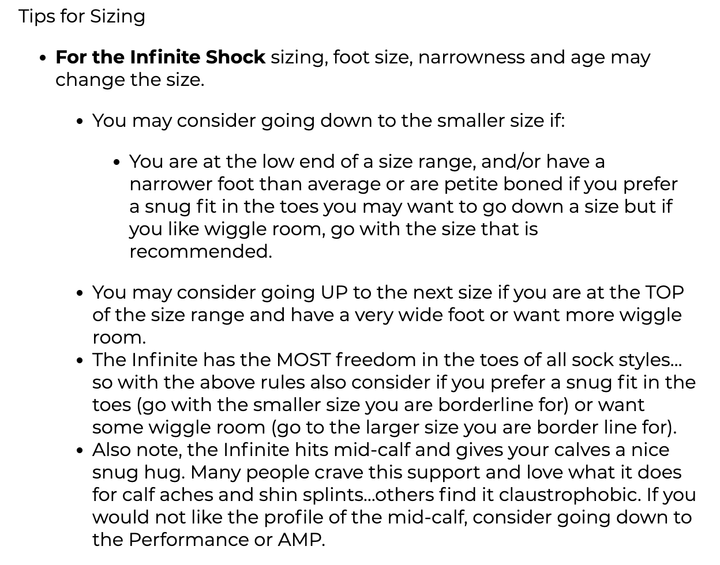 The Infinite Shock with Traction - Dance Sock Tips on Sizing