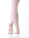 Ballet pink tights on a white background