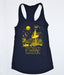 Navy tank top with 'Swan Lake' graphic design on a white background