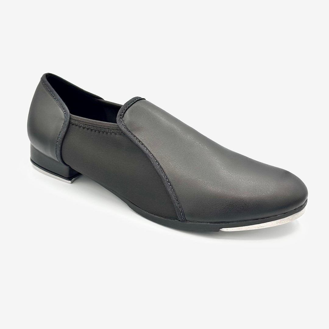 Gray slip-on shoe on a white background