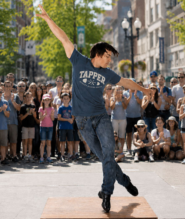 Tapper T shirt on Male model tapping