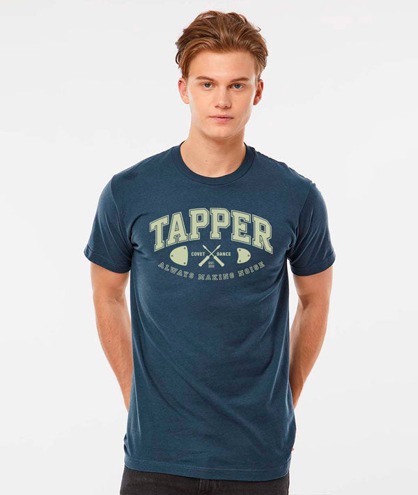 Tapper T shirt on Male model on white background