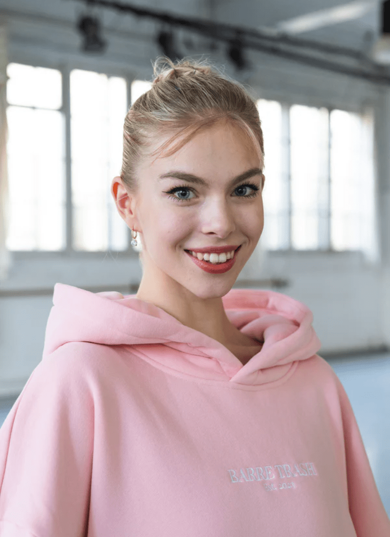 The Oversized Hoodie pink close