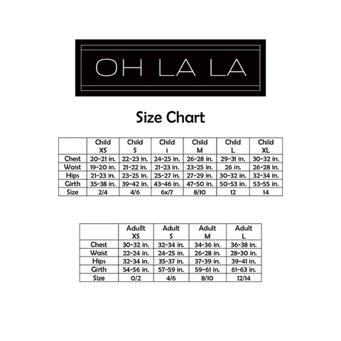 Oh La La Sizing Chart
