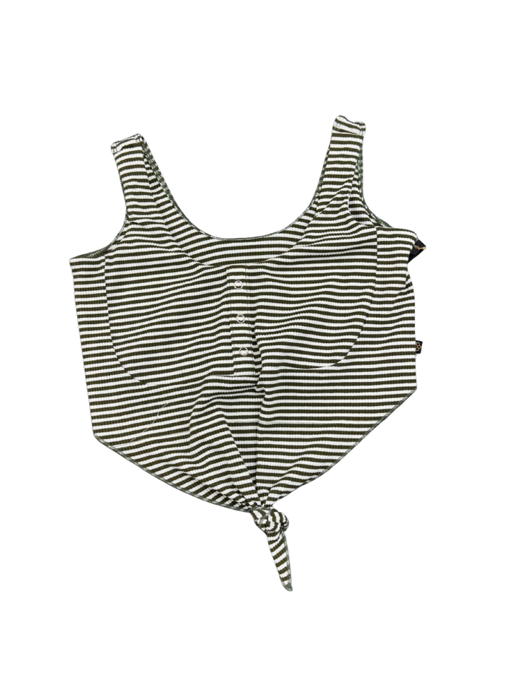 Honeycut Knot-Yet Top Olive-Closeout