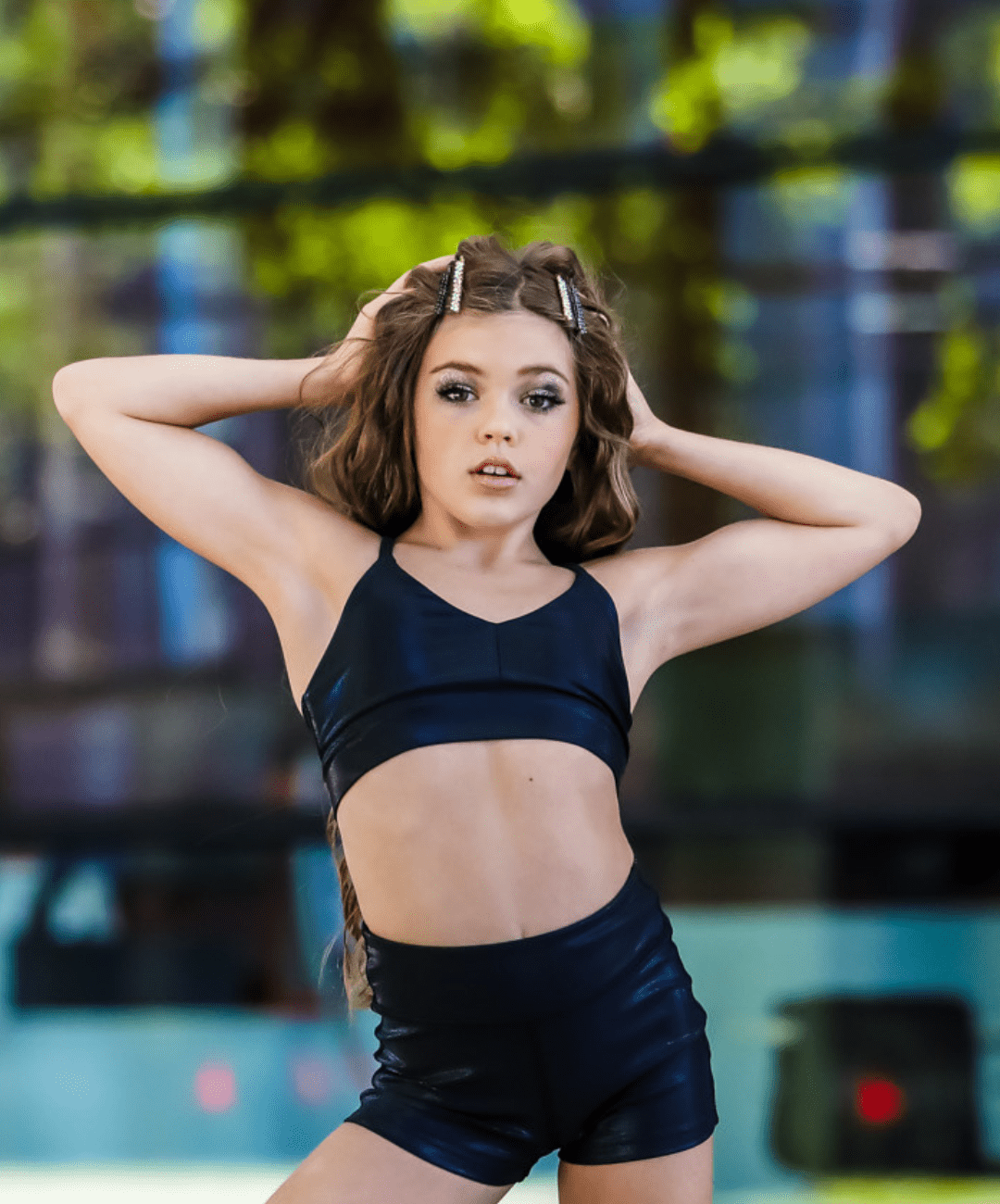 Oh La La Dancewear (OLL238-BLM) The Grace Top - Black Metallic