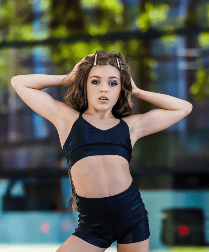 Oh La La Dancewear (OLL238-BLM) The Grace Top - Black Metallic