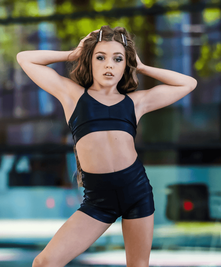 Oh La La Dancewear (OLL239-BLM) The Cher Short - Black Metallic