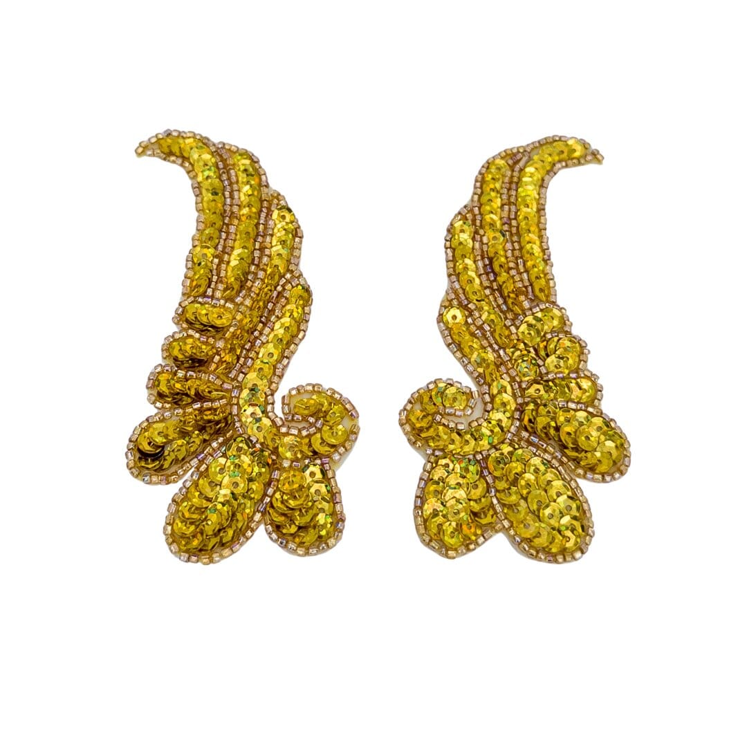 Velcro Sequin Wing Appliques pair Gold