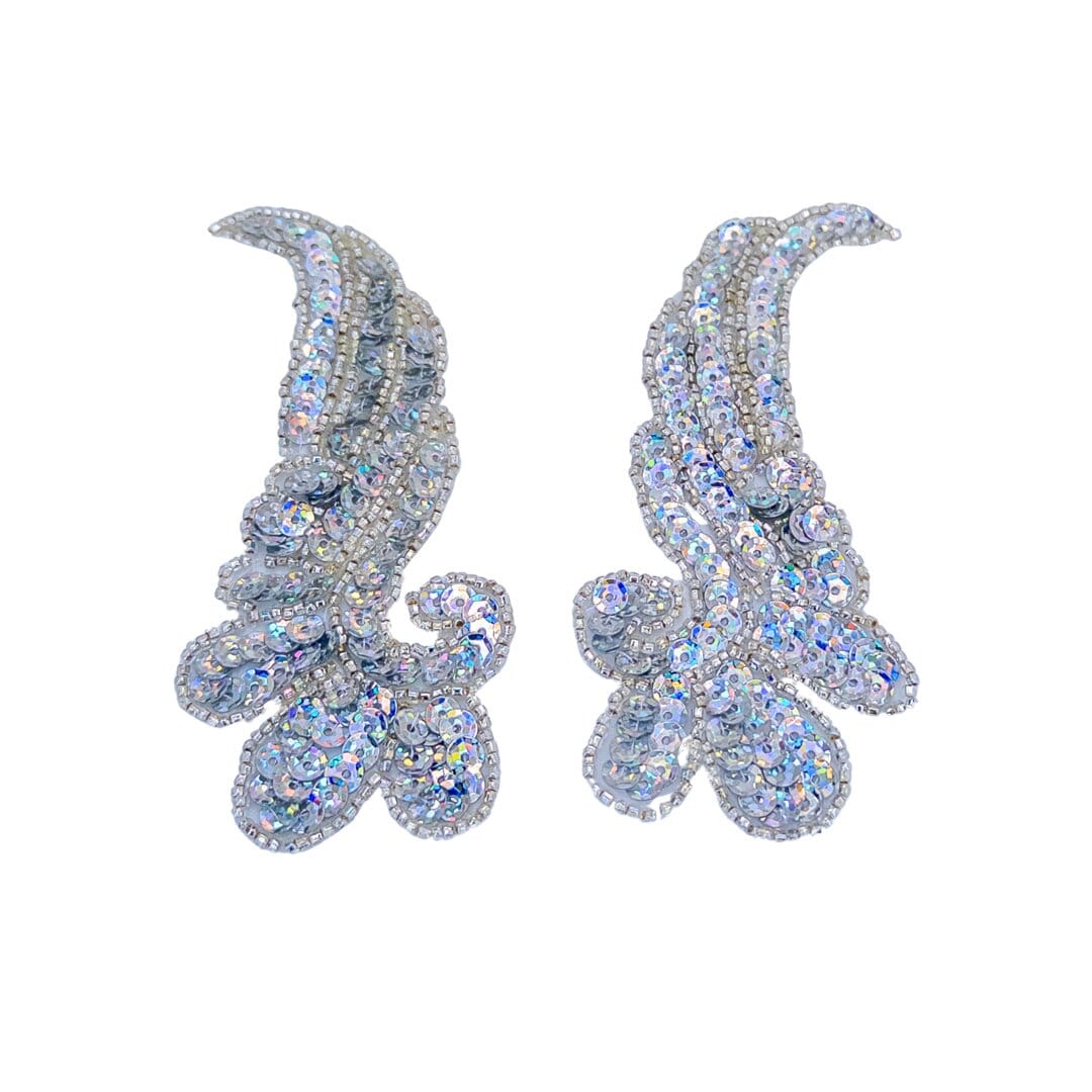Velcro Sequin Wing Appliques pair irredersent