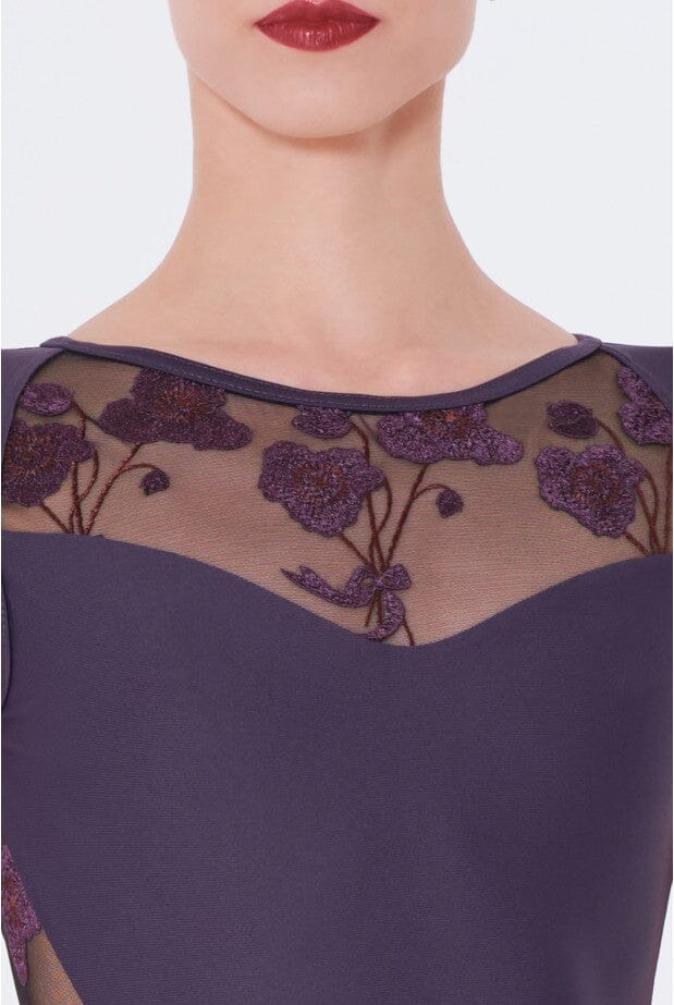 Wear Moi Muscari Cap Sleeve Leotard - Adult - Prune - Close Up