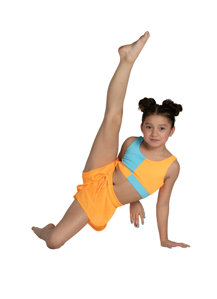 XoDanceCoBreezyFlowShortOrangePop