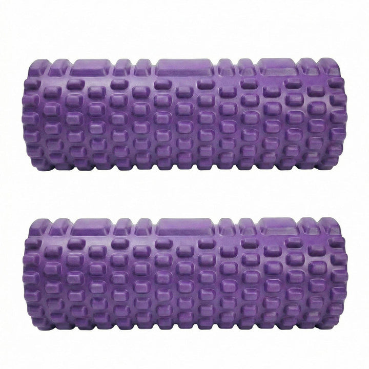 2-PC Textured Foam Roller for Deep Tissue Muscle Recovery and Mobility: Fuchsia / One Size Fits Most