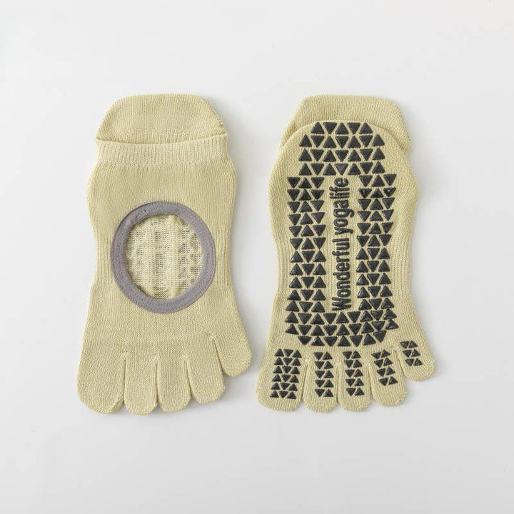 Non-Slip Five Toe Pilates Yoga Socks: Purple