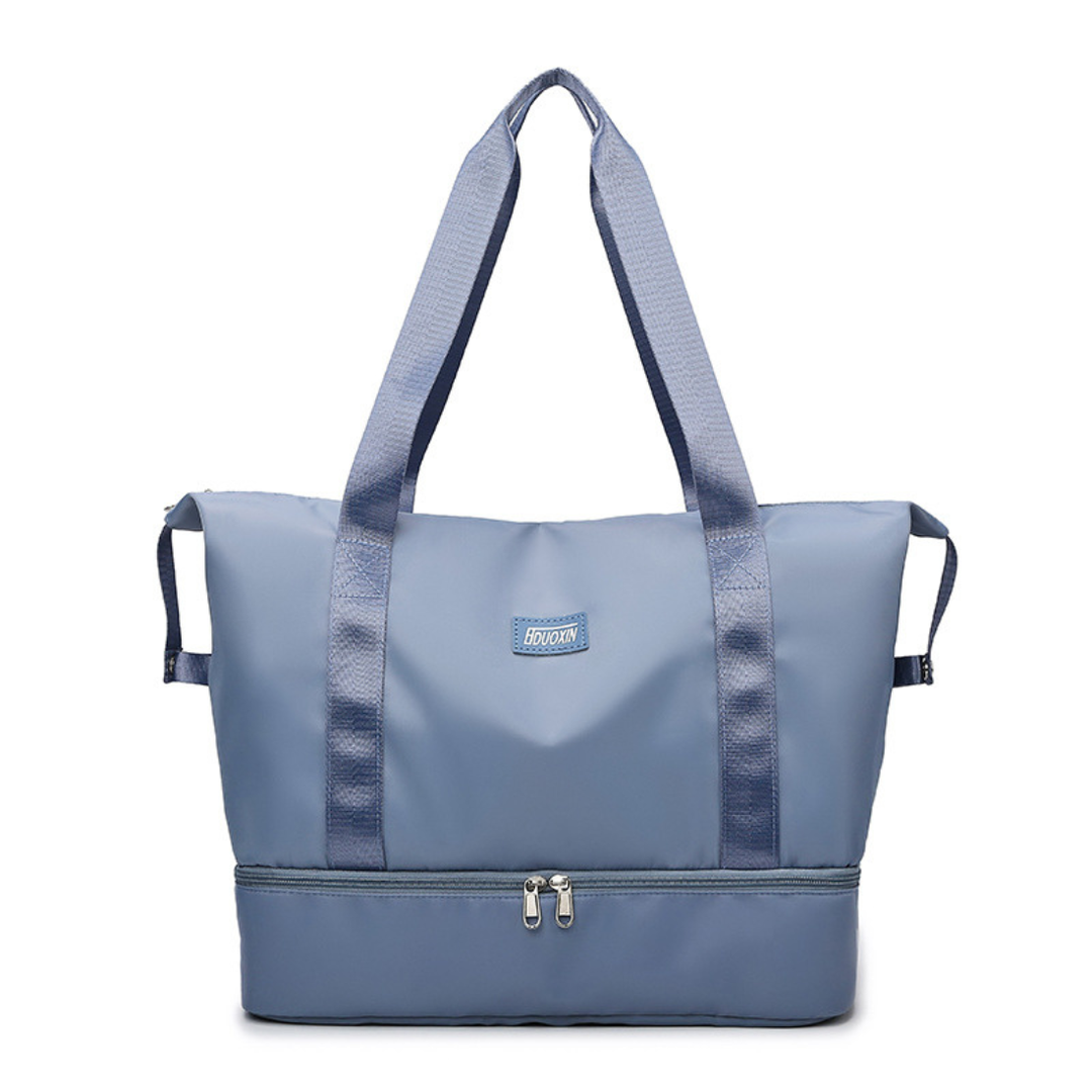 Large Capacity Bottom Zippered Compartment Handle Bag: Light Green / One Size