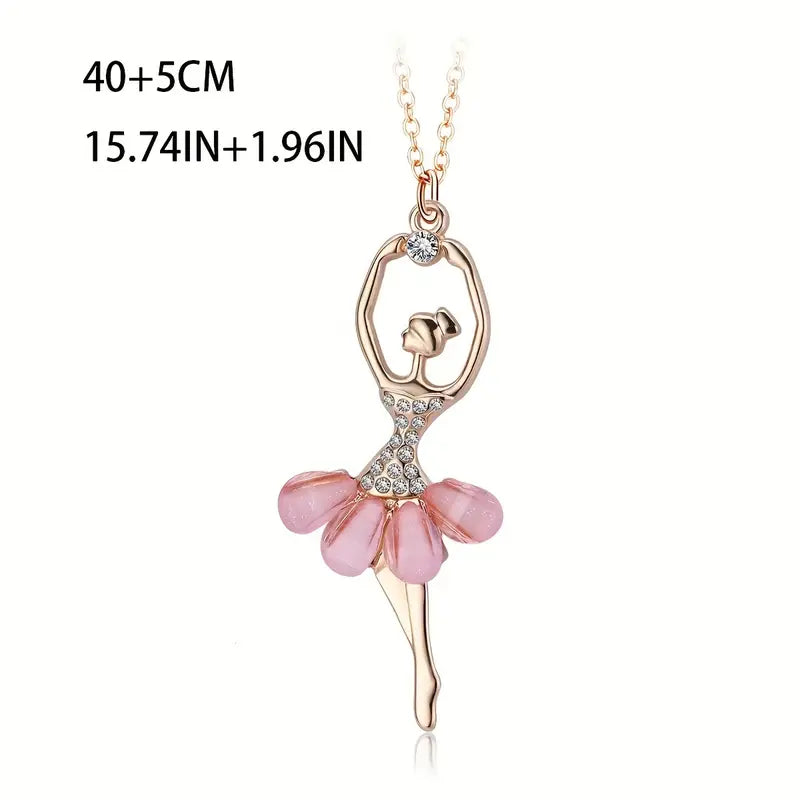 Pink Ballet Girls Necklace