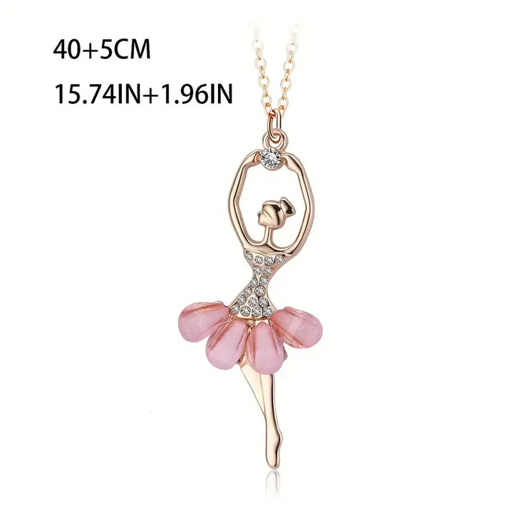 Pink Ballet Girls Necklace