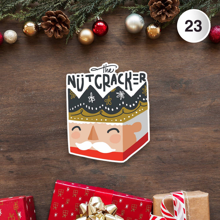 The Nutcracker Gift Box Vinyl Sticker, 3" x 3": Retail Packaging