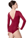 So Danca SL117/SL118 Long Sleeve Leotard with Pinched Front and Back Adult Burgundy