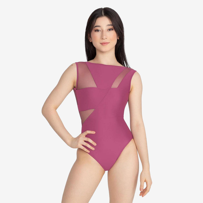 So Danca BY56 Be You Tessalia Assymetrical Mesh Tank Leotard