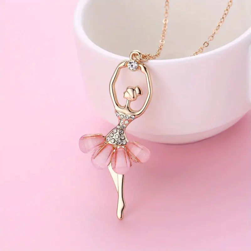 Pink Ballet Girls Necklace