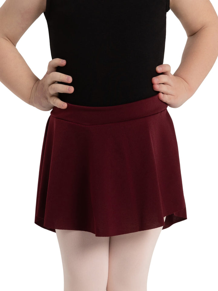 Capezio Curved Pull-On Skirt - Girls Burgundy 11459T