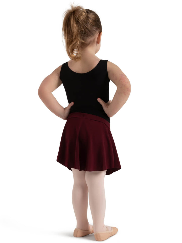 Capezio Curved Pull On Skirt Girls Burgundy 11459T