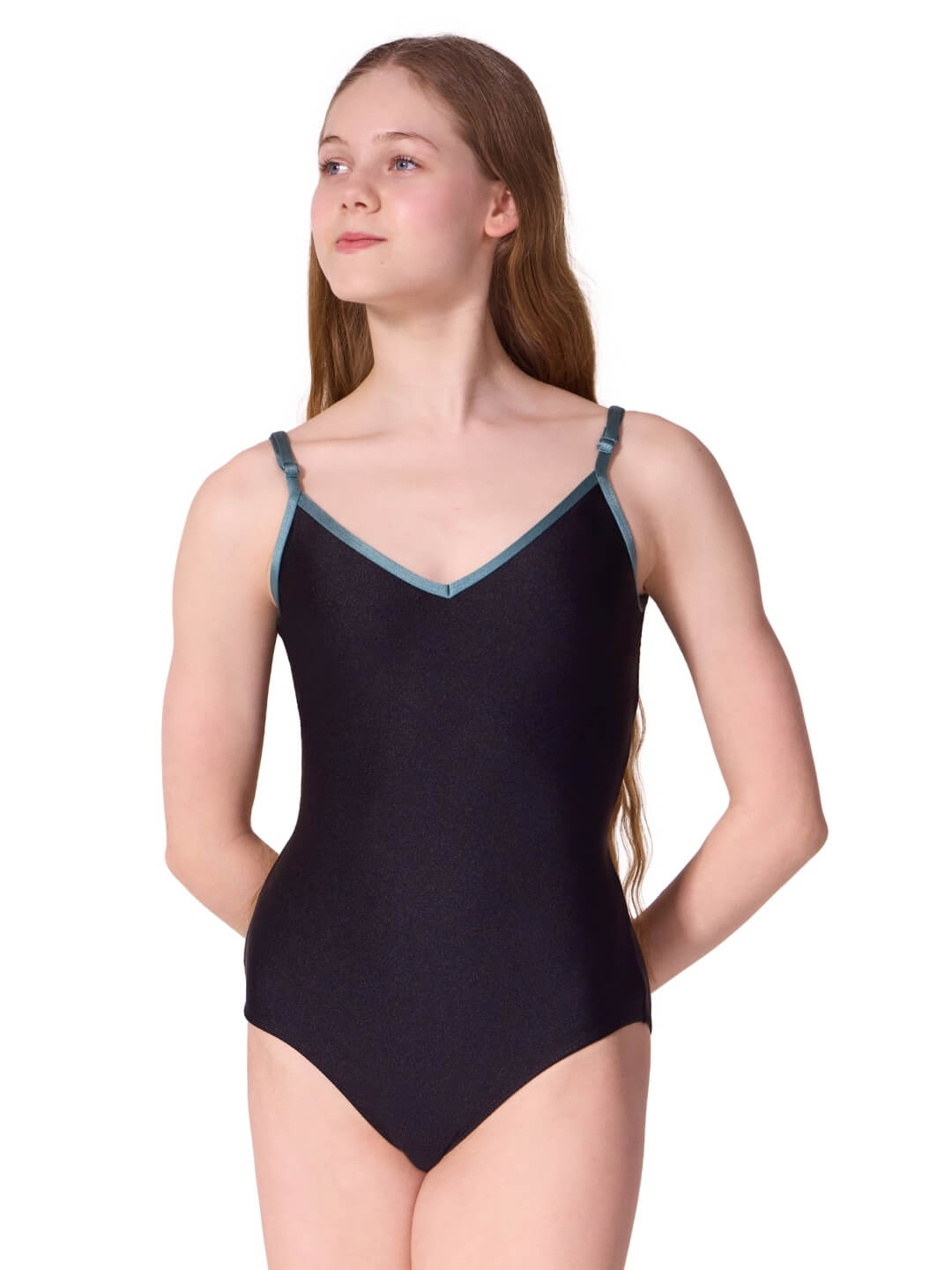Capezio Enchanted Contrast Brilliance Camisole Leotard Black F12609W