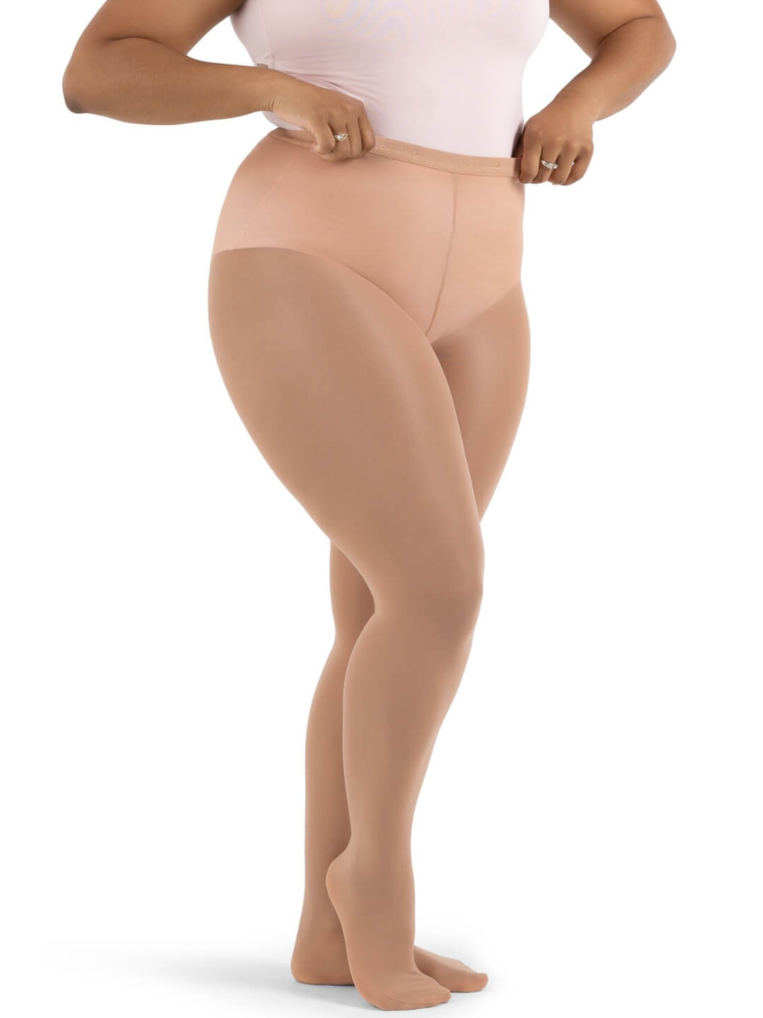 Capezio Hold & Stretch Plus Size Footed Tight Light Suntan N1862