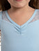 Light blue top with sheer sleeves worn by a person