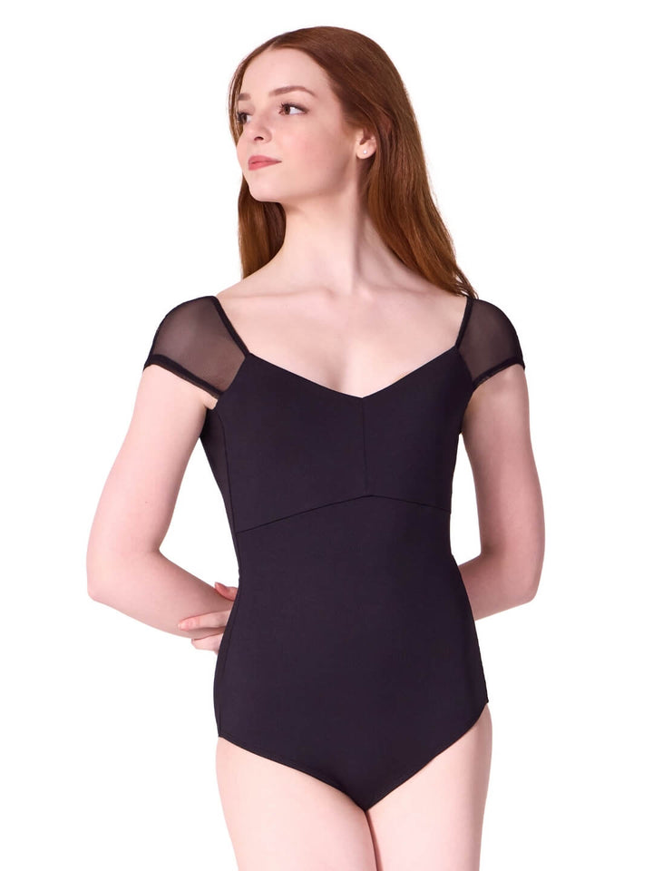 Capezio Reminiscence Moonstruck Cap Sleeve Leotard Black F12603W