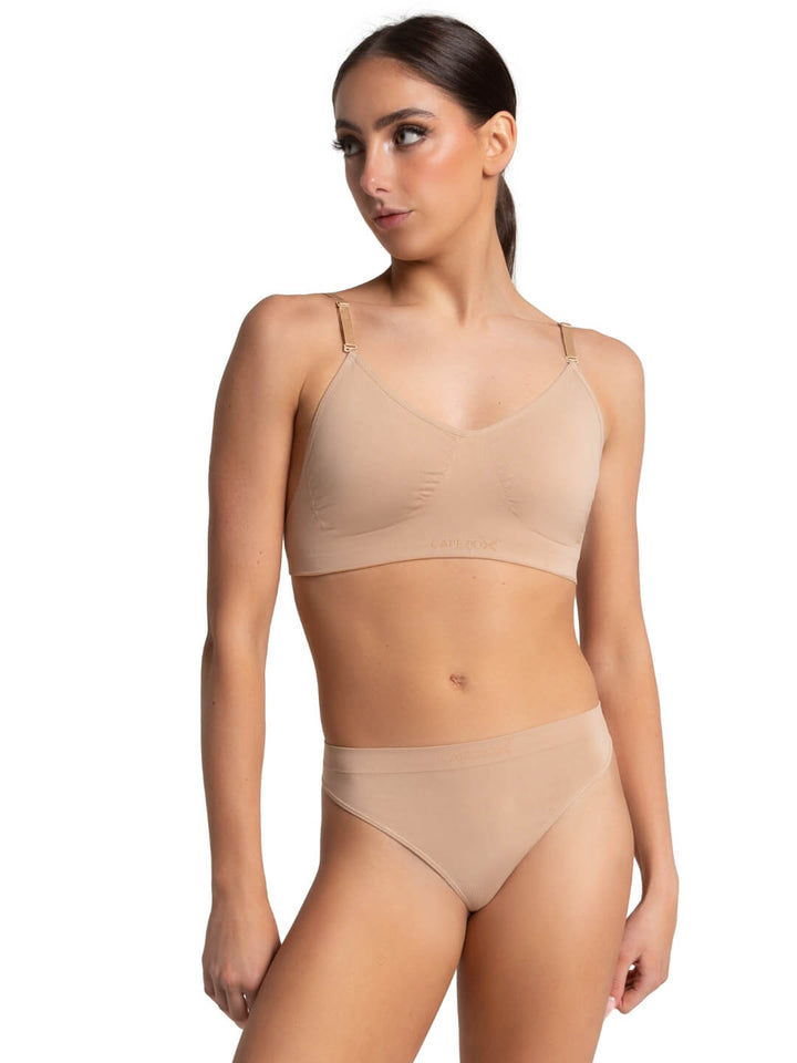 Capezio Seamless Clear Back Bra Nude 3683