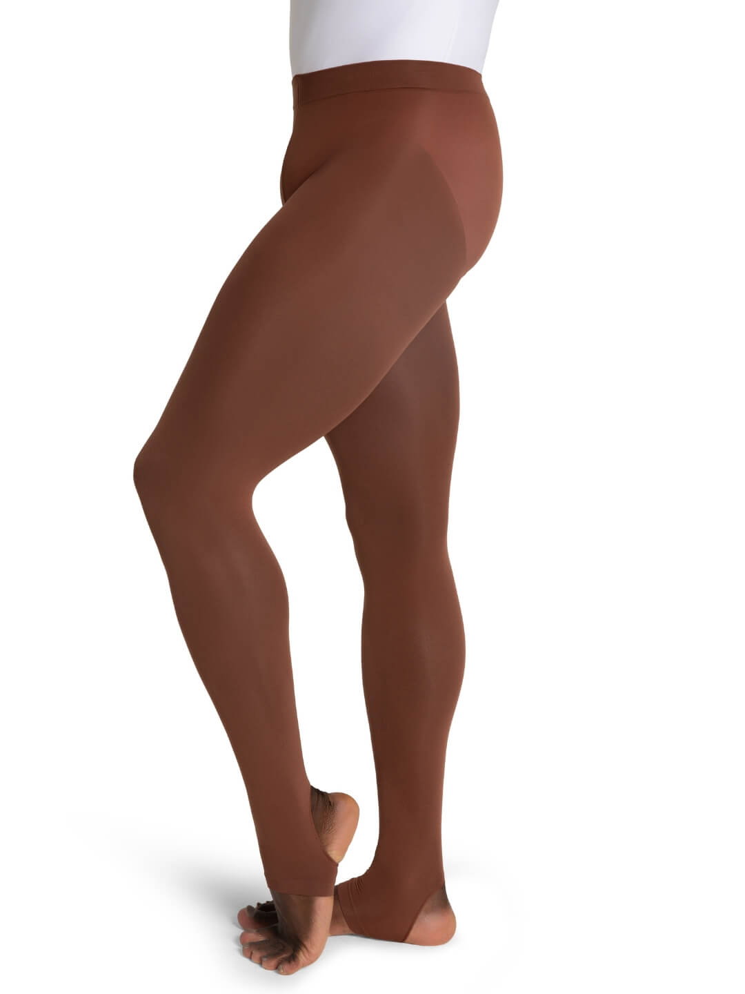 Capezio Self Knit Waist Stirrup Tight Chestnut 1961