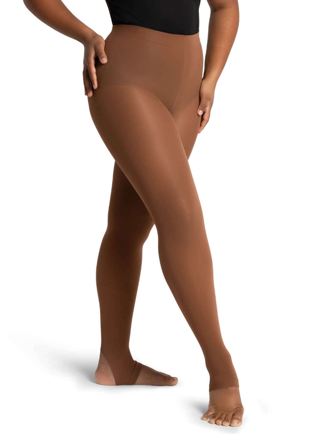 Capezio Self Knit Waist Stirrup Tight Maple 1961