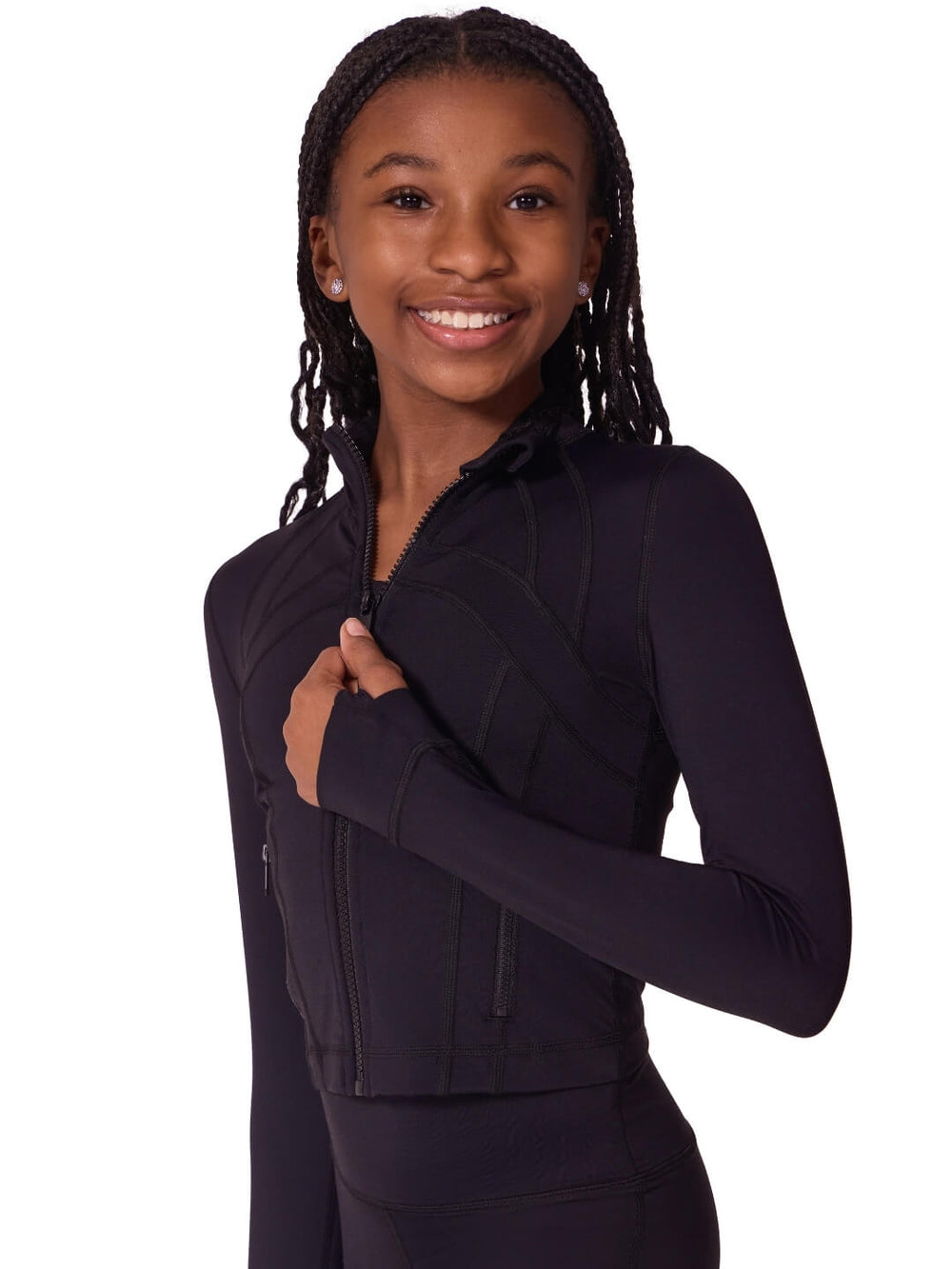 Capezio Soft Elegance Athletic Dance Jacket - Tween Black EL111T