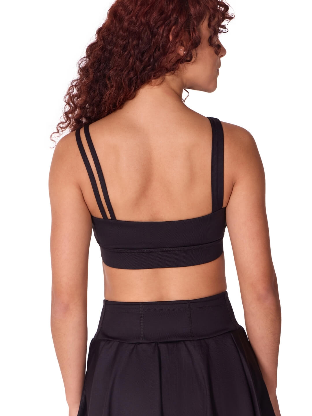 Capezio Studio Collection Asymmetric Double Strap Bra Black SE2017W